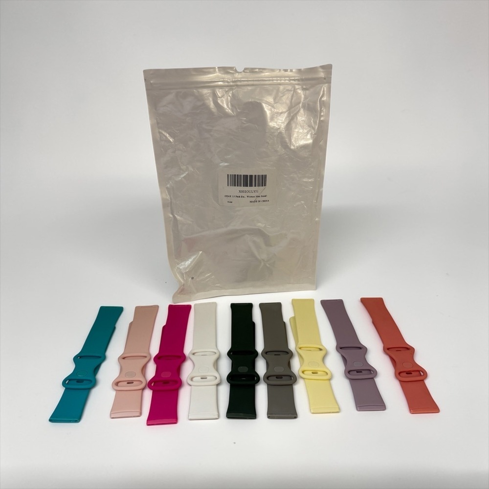 GEAK 9 Pack Silicone‎ Sport Bands for Smartwatch Multi Color Women Men Small